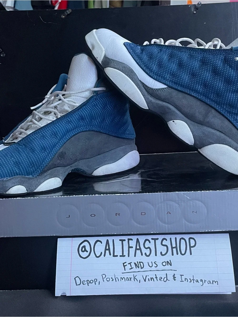 Jordan Men's Blue Flint 13a Retro High-Top Sneakers - With OG Box